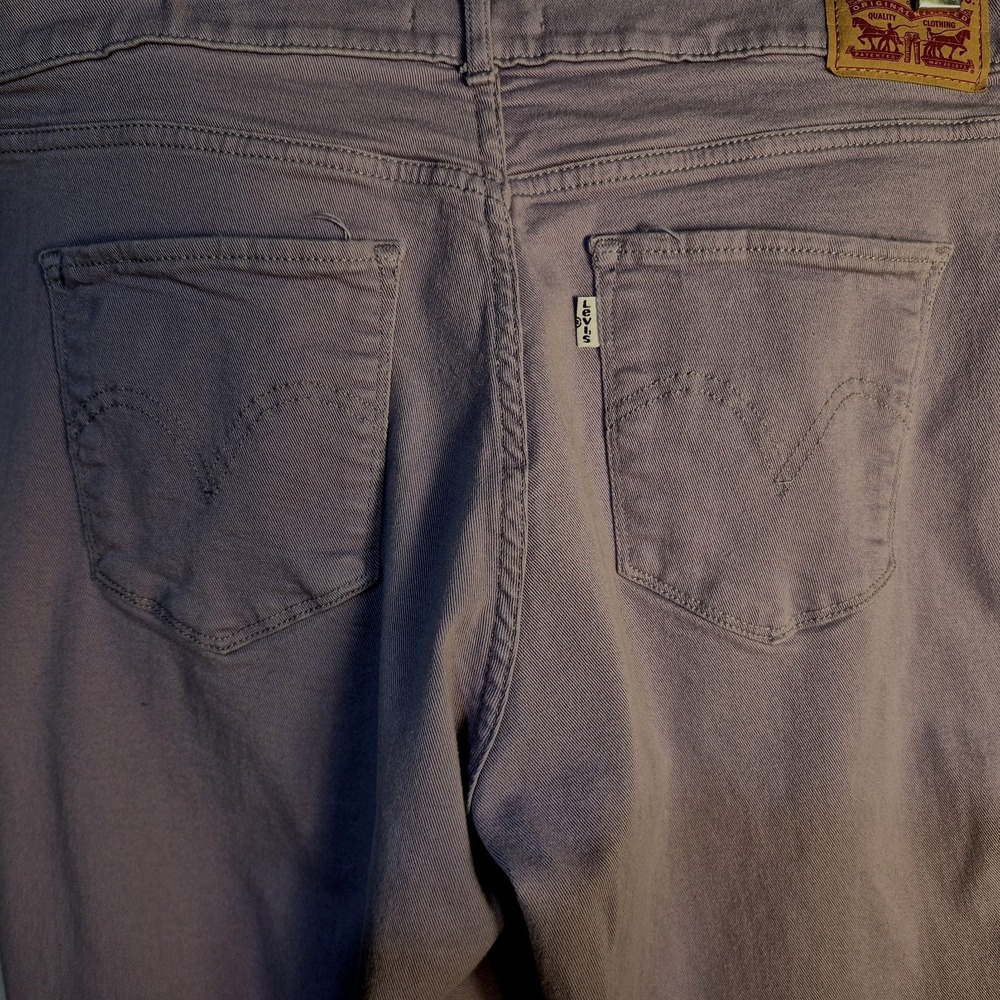 Levi's Vintage Y2K 32 Retro Lavender Pastel Capri Pants Stretch Denim - Picture 3 of 5
